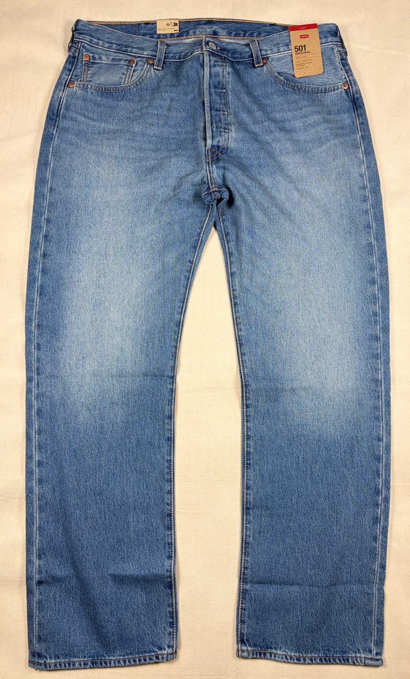 Levi's 501 Original Jeans Mens 38x32 NWT Medium Wash Blue Denim Button Fly